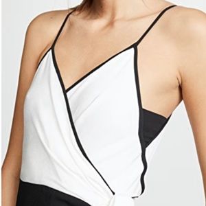 DVF black and ivory wrap dress